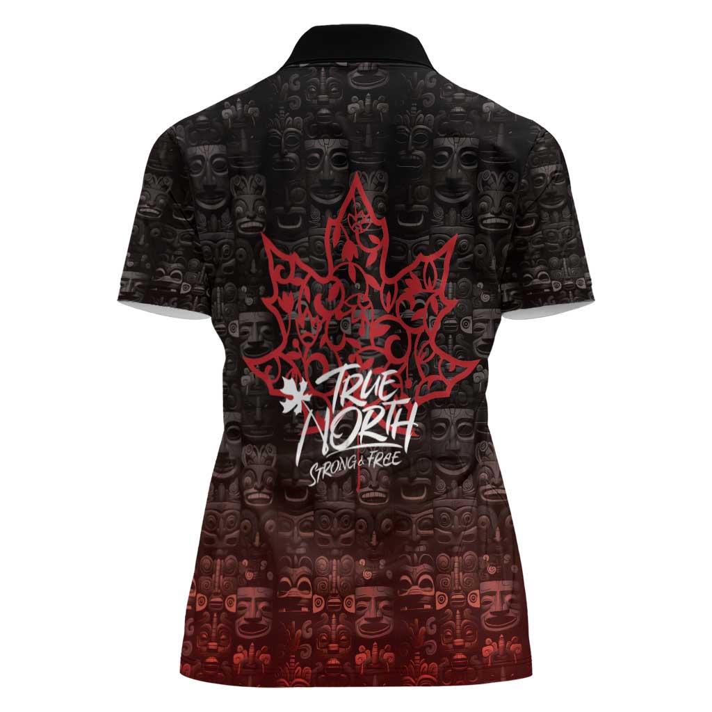 100% Canadian From Eh To Zed Women Polo Shirt True North Strong and Free