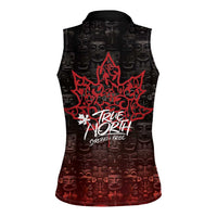 100% Canadian From Eh To Zed Women Sleeveless Polo Shirt True North Strong and Free