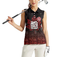 100% Canadian From Eh To Zed Women Sleeveless Polo Shirt True North Strong and Free