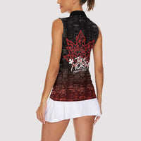 100% Canadian From Eh To Zed Women Sleeveless Polo Shirt True North Strong and Free