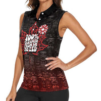 100% Canadian From Eh To Zed Women Sleeveless Polo Shirt True North Strong and Free