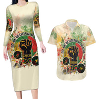 They Want Our Rhythm Not Our Blues Couples Matching Long Sleeve Bodycon Dress and Hawaiian Shirt African Music Pride