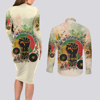 They Want Our Rhythm Not Our Blues Couples Matching Long Sleeve Bodycon Dress and Long Sleeve Button Shirt African Music Pride