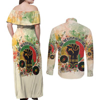 They Want Our Rhythm Not Our Blues Couples Matching Off Shoulder Maxi Dress and Long Sleeve Button Shirt African Music Pride