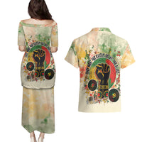 They Want Our Rhythm Not Our Blues Couples Matching Puletasi and Hawaiian Shirt African Music Pride