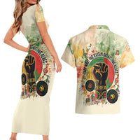 They Want Our Rhythm Not Our Blues Couples Matching Short Sleeve Bodycon Dress and Hawaiian Shirt African Music Pride