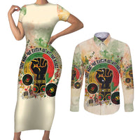 They Want Our Rhythm Not Our Blues Couples Matching Short Sleeve Bodycon Dress and Long Sleeve Button Shirt African Music Pride