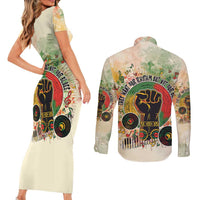 They Want Our Rhythm Not Our Blues Couples Matching Short Sleeve Bodycon Dress and Long Sleeve Button Shirt African Music Pride