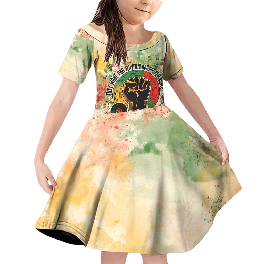 They Want Our Rhythm Not Our Blues Family Matching Off Shoulder Short Dress and Hawaiian Shirt African Music Pride
