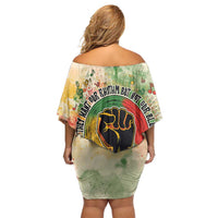 They Want Our Rhythm Not Our Blues Family Matching Off Shoulder Short Dress and Hawaiian Shirt African Music Pride