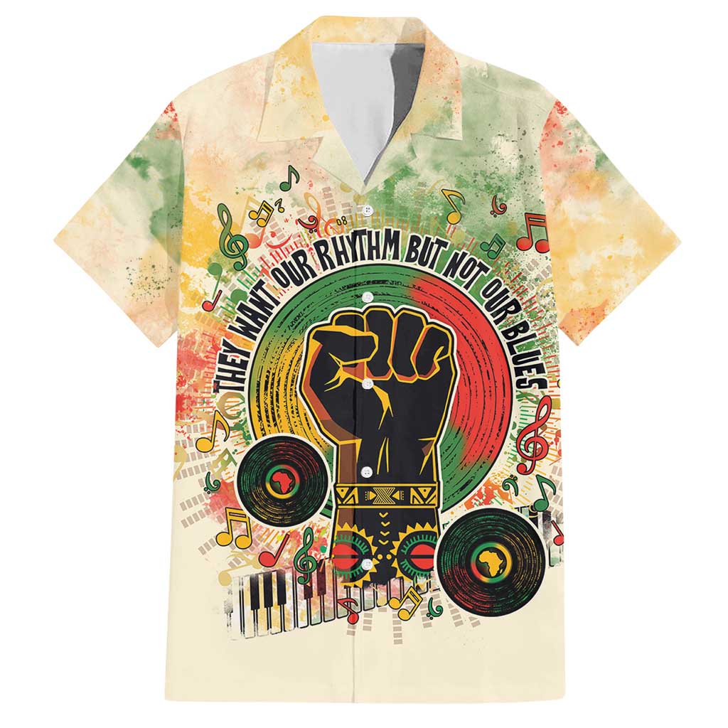 They Want Our Rhythm Not Our Blues Family Matching Short Sleeve Bodycon Dress and Hawaiian Shirt African Music Pride