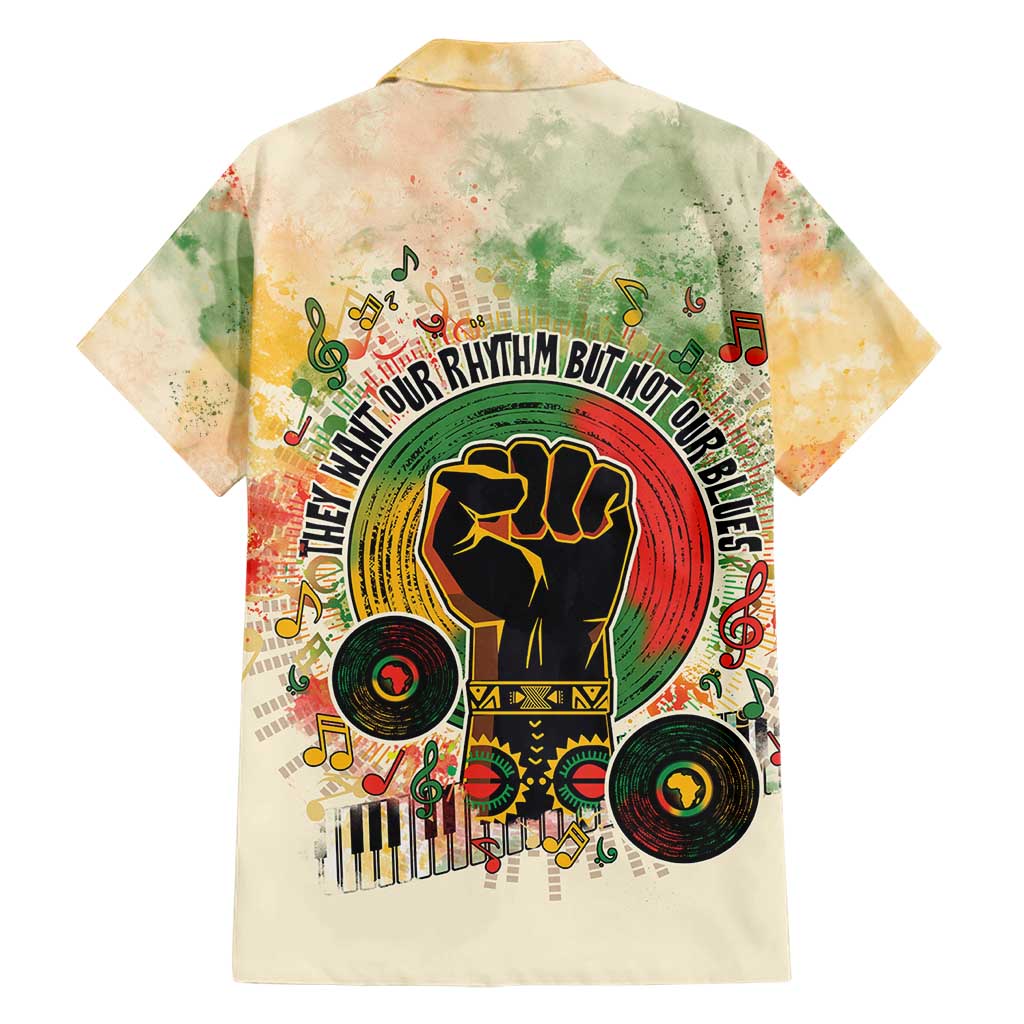 They Want Our Rhythm Not Our Blues Family Matching Short Sleeve Bodycon Dress and Hawaiian Shirt African Music Pride
