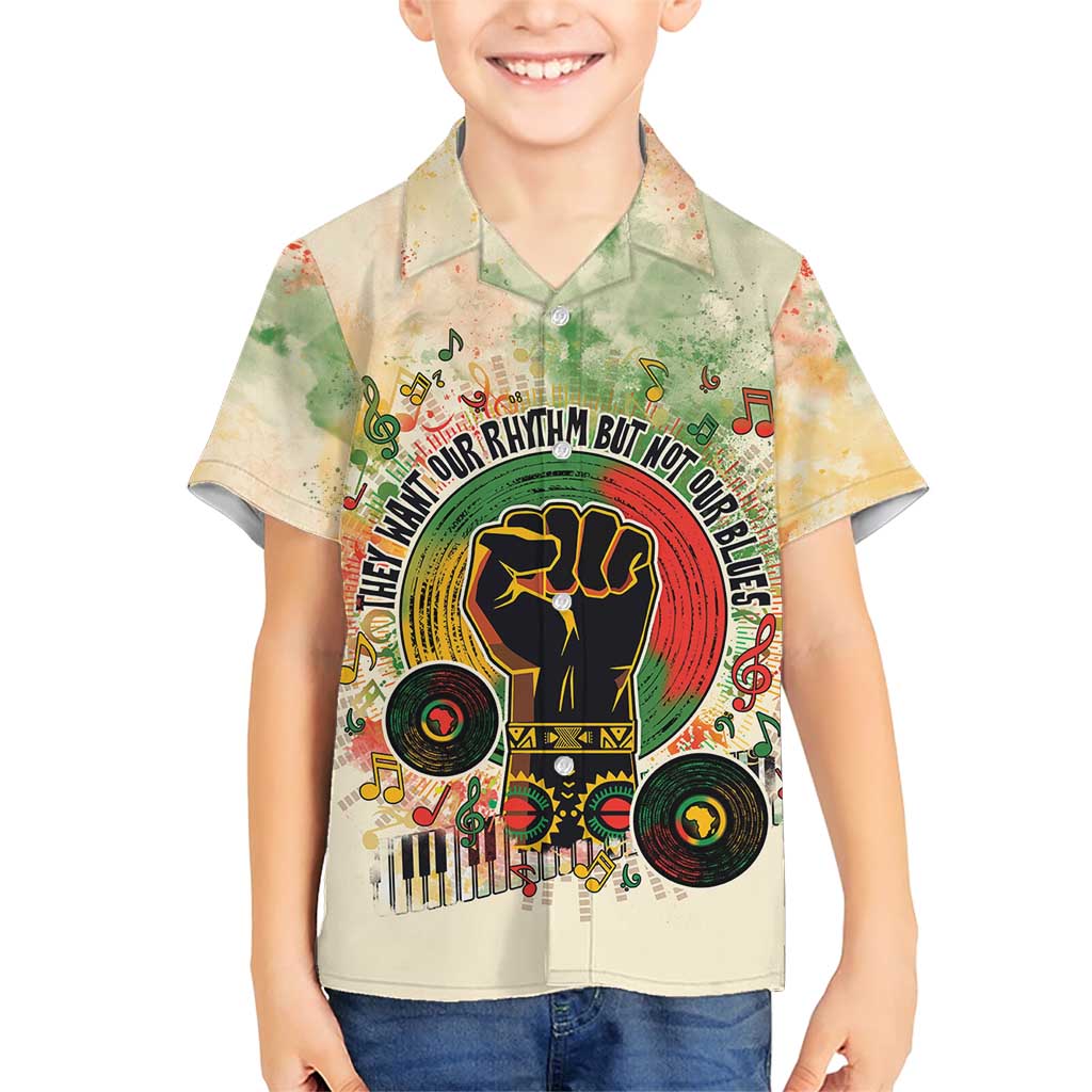 They Want Our Rhythm Not Our Blues Family Matching Short Sleeve Bodycon Dress and Hawaiian Shirt African Music Pride