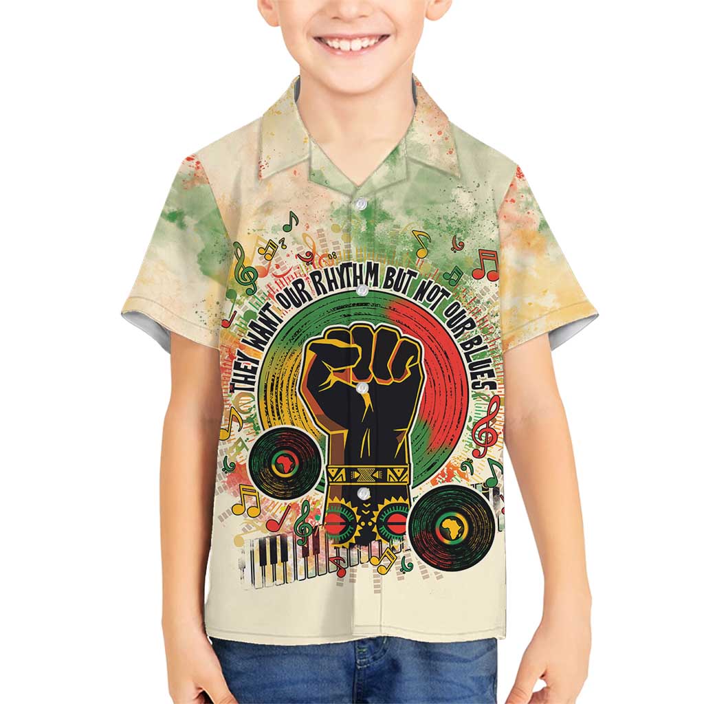 They Want Our Rhythm Not Our Blues Family Matching Summer Maxi Dress and Hawaiian Shirt African Music Pride