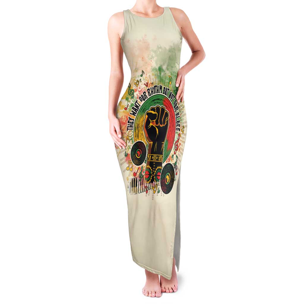 They Want Our Rhythm Not Our Blues Family Matching Tank Maxi Dress and Hawaiian Shirt African Music Pride