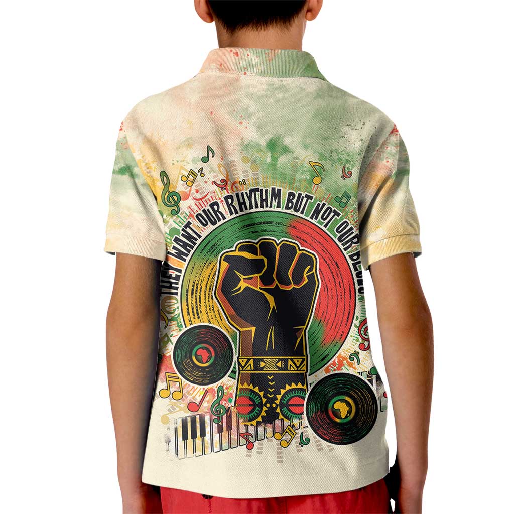 They Want Our Rhythm Not Our Blues Kid Polo Shirt African Music Pride