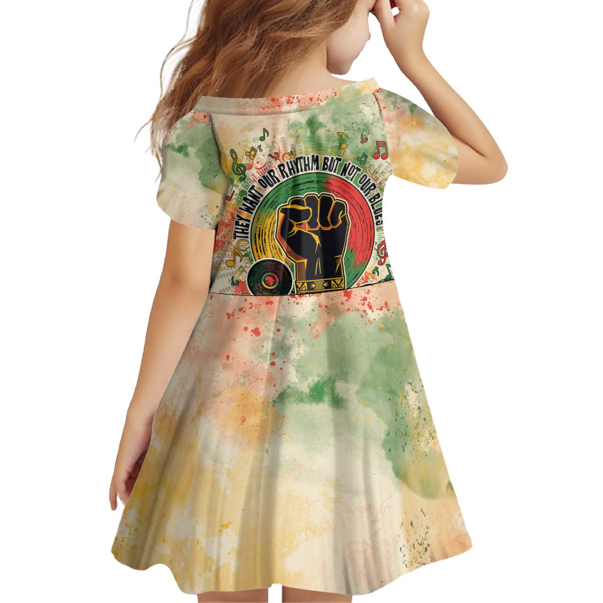 They Want Our Rhythm Not Our Blues Kid Short Sleeve Dress African Music Pride