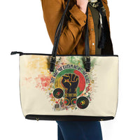 They Want Our Rhythm Not Our Blues Leather Tote Bag African Music Pride