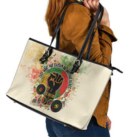 They Want Our Rhythm Not Our Blues Leather Tote Bag African Music Pride
