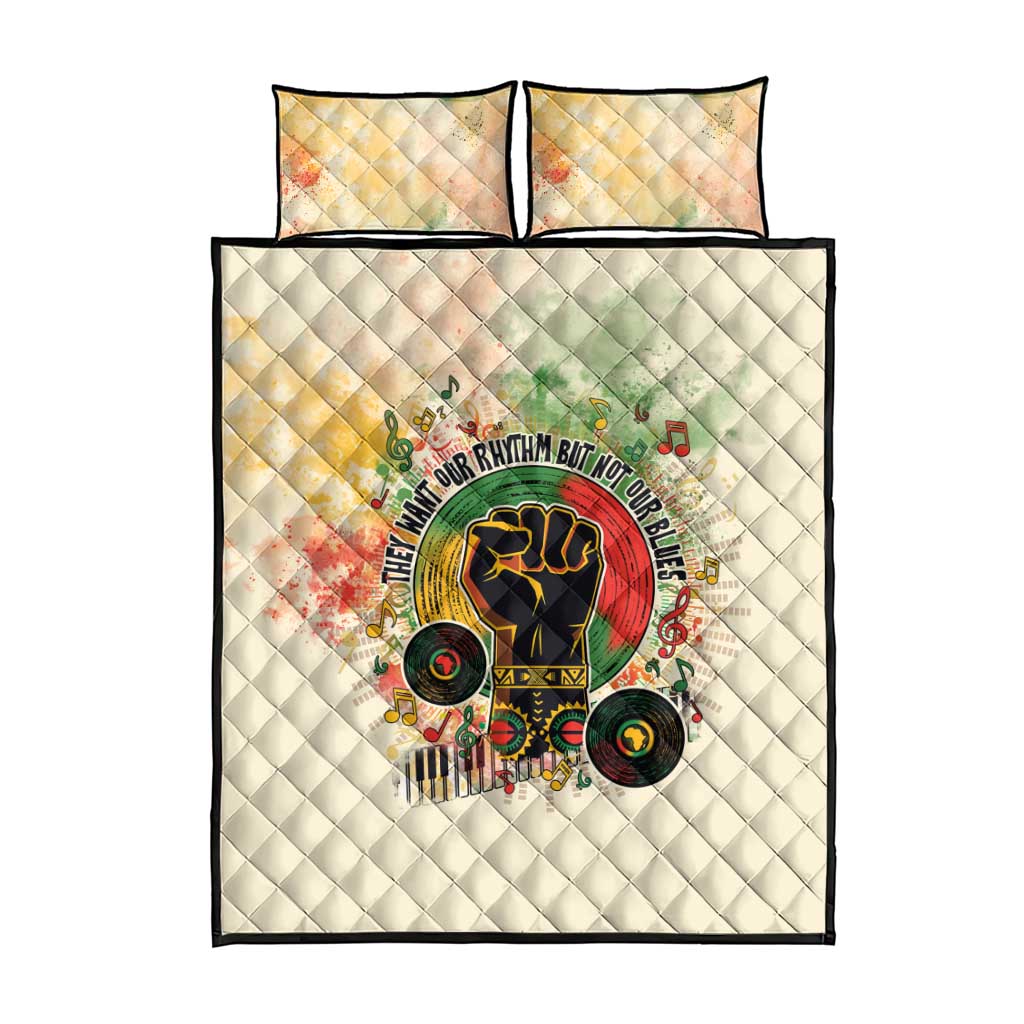They Want Our Rhythm Not Our Blues Quilt Bed Set African Music Pride