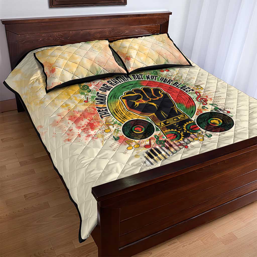 They Want Our Rhythm Not Our Blues Quilt Bed Set African Music Pride
