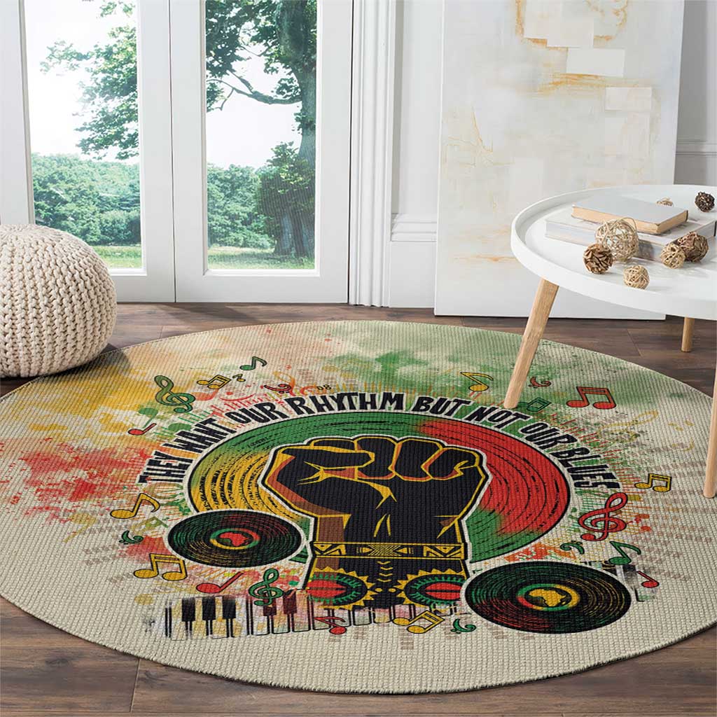 They Want Our Rhythm Not Our Blues Round Carpet African Music Pride