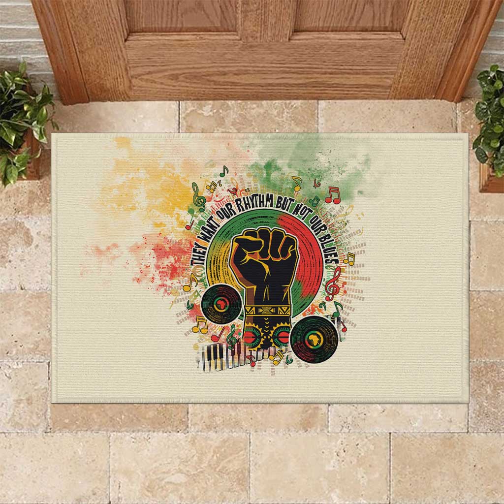 They Want Our Rhythm Not Our Blues Rubber Doormat African Music Pride
