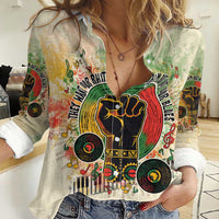 They Want Our Rhythm Not Our Blues Women Casual Shirt African Music Pride
