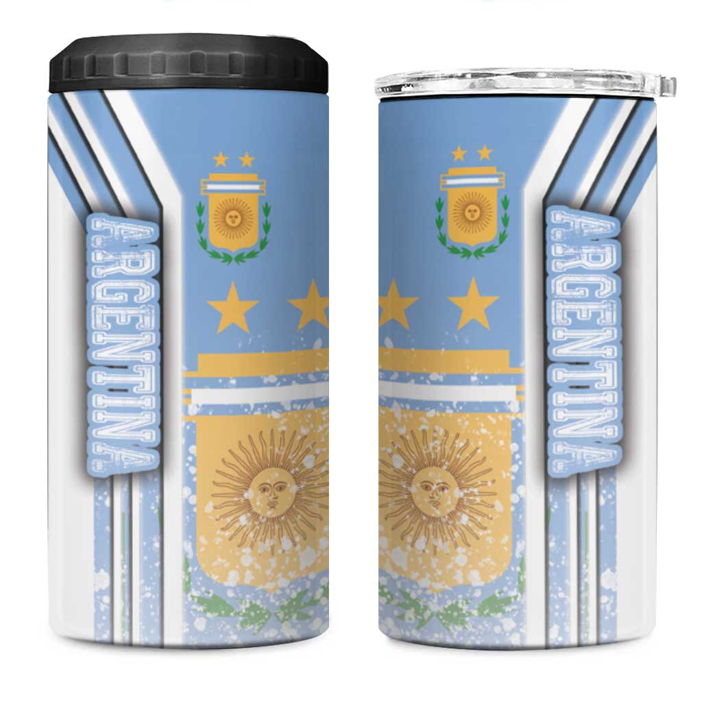 Argentina Football 4 in 1 Can Cooler Tumbler La Albiceleste Soccer - Road To Champion