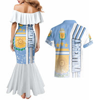 Argentina Football Couples Matching Mermaid Dress and Hawaiian Shirt La Albiceleste Soccer - Road To Champion
