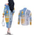 Argentina Football Couples Matching Off The Shoulder Long Sleeve Dress and Long Sleeve Button Shirt La Albiceleste Soccer - Road To Champion