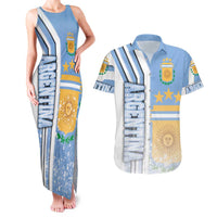 Argentina Football Couples Matching Tank Maxi Dress and Hawaiian Shirt La Albiceleste Soccer - Road To Champion