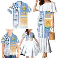 Argentina Football Family Matching Mermaid Dress and Hawaiian Shirt La Albiceleste Soccer - Road To Champion