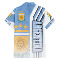 Argentina Football Family Matching Off Shoulder Maxi Dress and Hawaiian Shirt La Albiceleste Soccer - Road To Champion