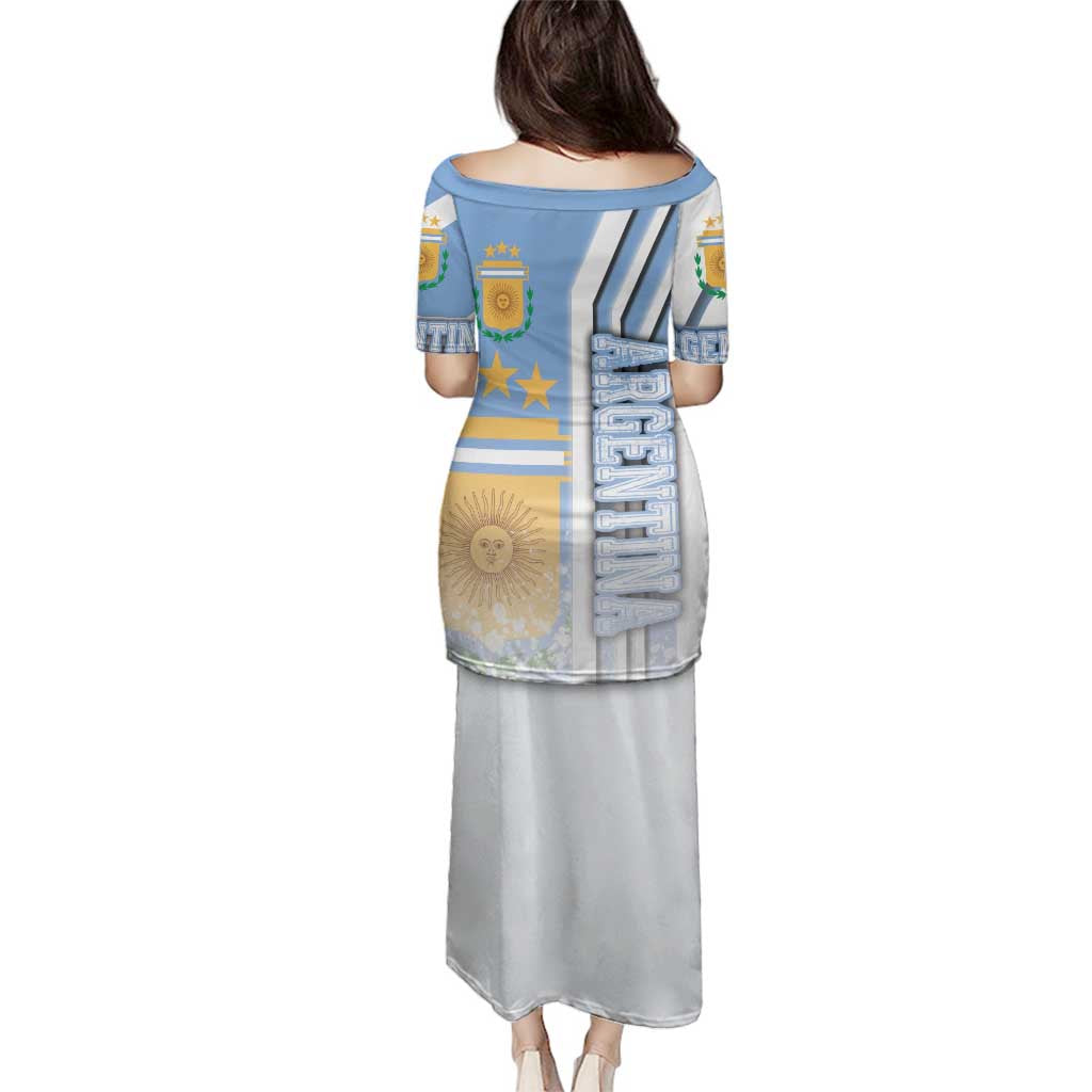 Argentina Football Family Matching Puletasi and Hawaiian Shirt La Albiceleste Soccer - Road To Champion