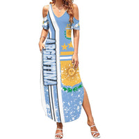 Argentina Football Family Matching Summer Maxi Dress and Hawaiian Shirt La Albiceleste Soccer - Road To Champion