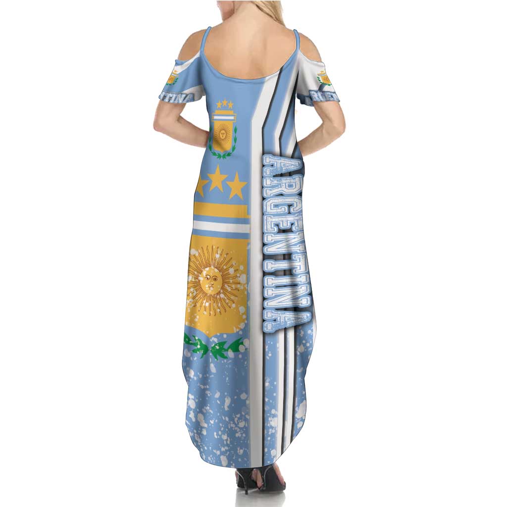 Argentina Football Family Matching Summer Maxi Dress and Hawaiian Shirt La Albiceleste Soccer - Road To Champion