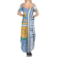 Argentina Football Family Matching Summer Maxi Dress and Hawaiian Shirt La Albiceleste Soccer - Road To Champion