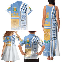 Argentina Football Family Matching Tank Maxi Dress and Hawaiian Shirt La Albiceleste Soccer - Road To Champion