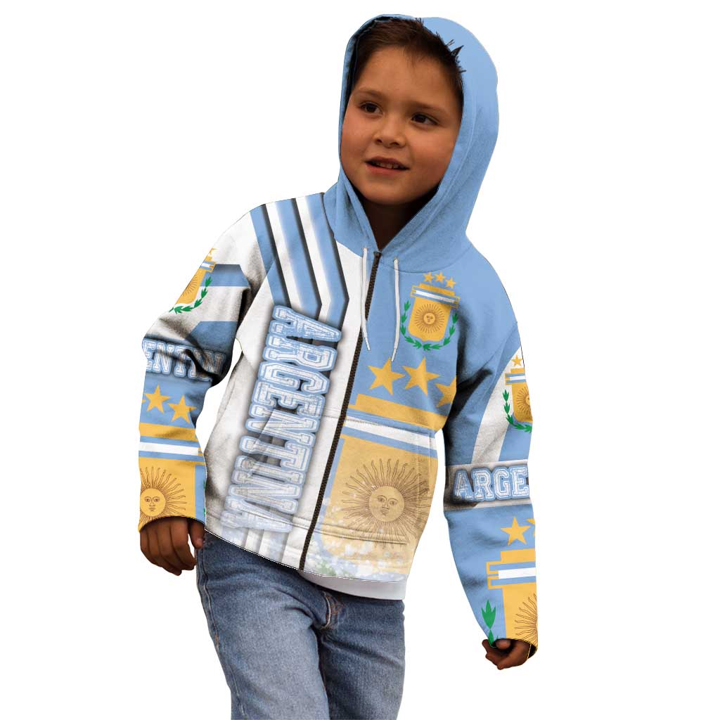 Argentina Football Kid Hoodie La Albiceleste Soccer - Road To Champion