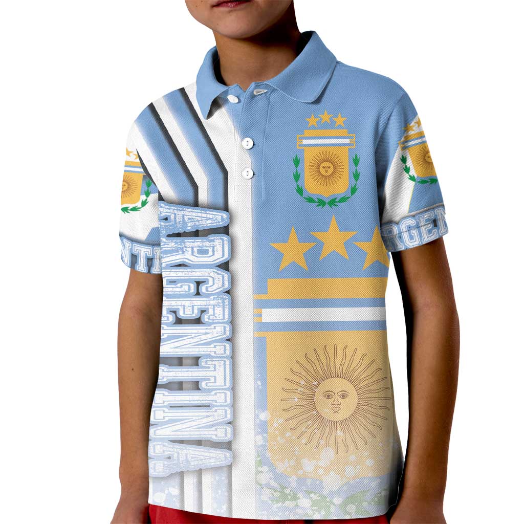 Argentina Football Kid Polo Shirt La Albiceleste Soccer - Road To Champion