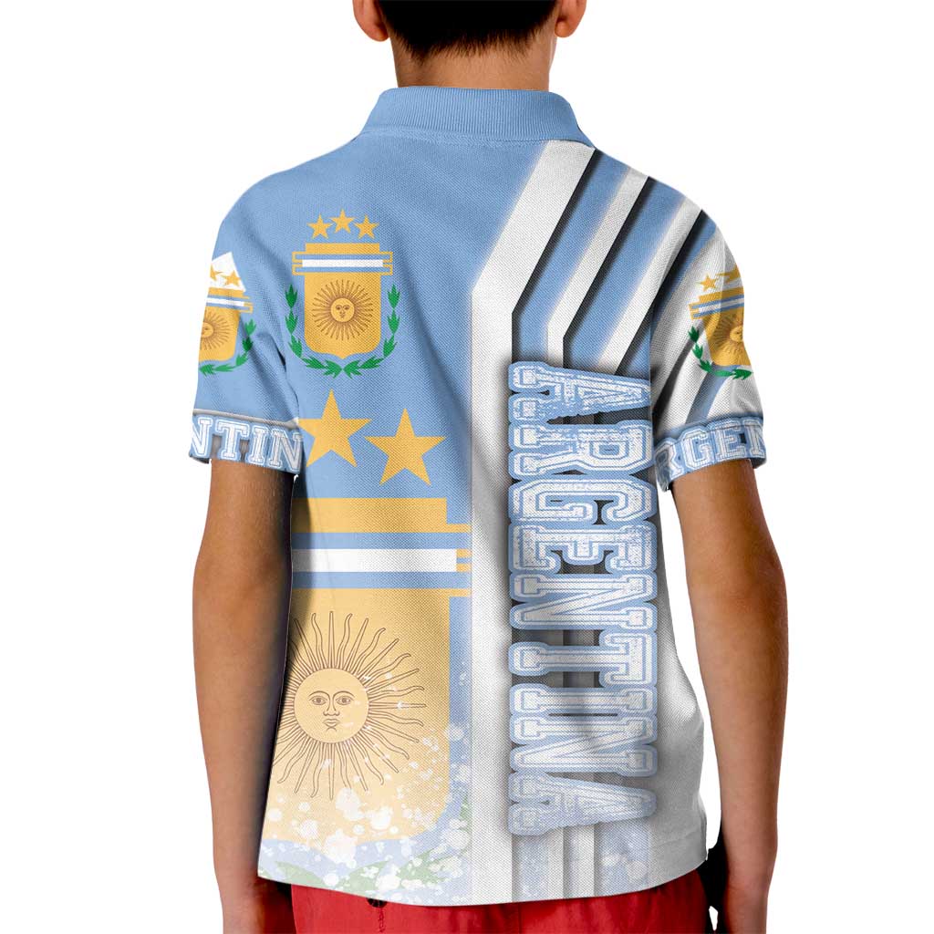 Argentina Football Kid Polo Shirt La Albiceleste Soccer - Road To Champion