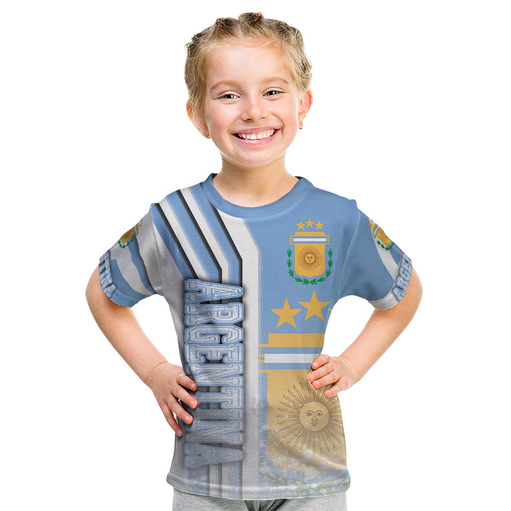 Argentina Football Kid T Shirt La Albiceleste Soccer - Road To Champion