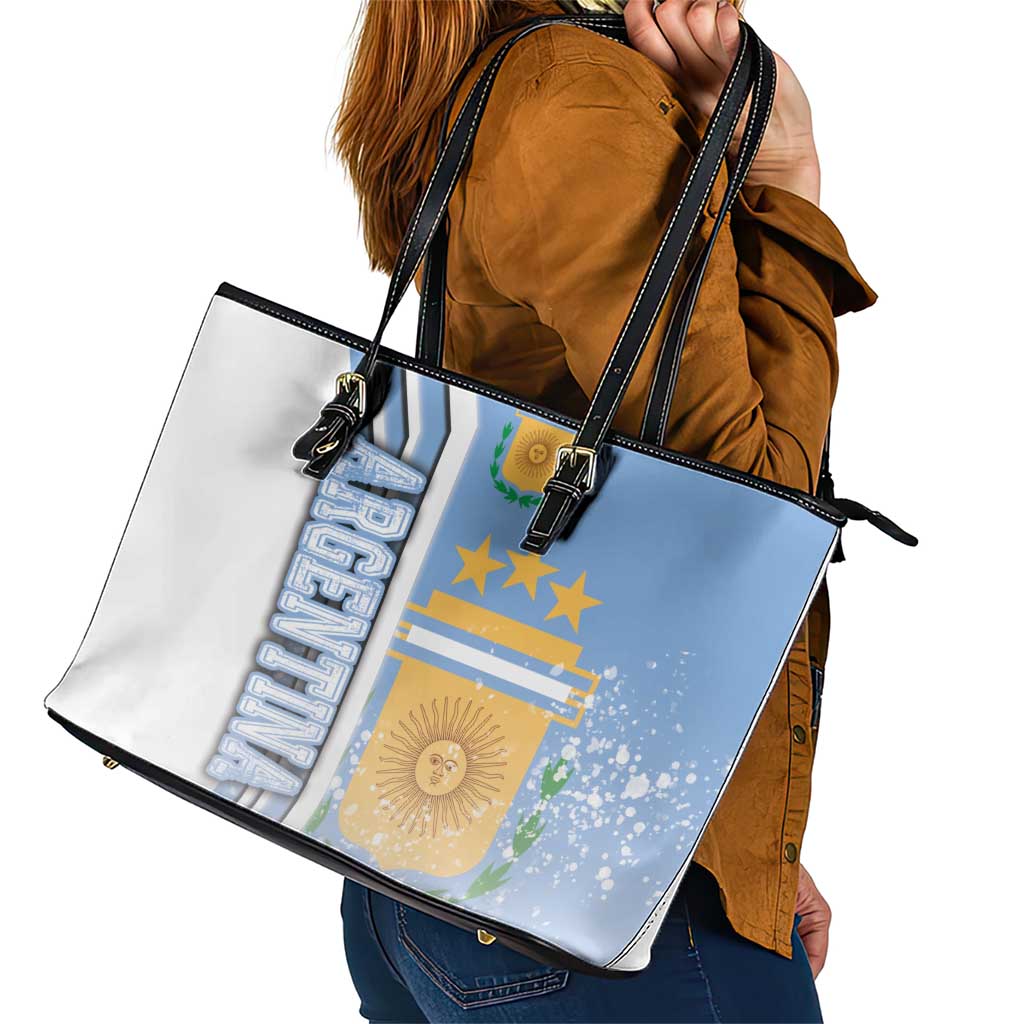 Argentina Football Leather Tote Bag La Albiceleste Soccer - Road To Champion