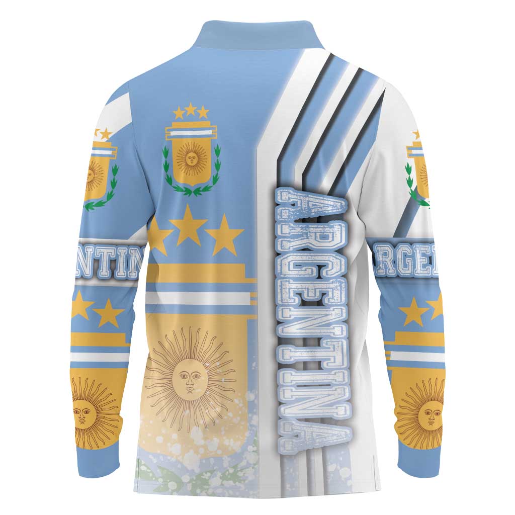 Argentina Football Long Sleeve Polo Shirt La Albiceleste Soccer - Road To Champion