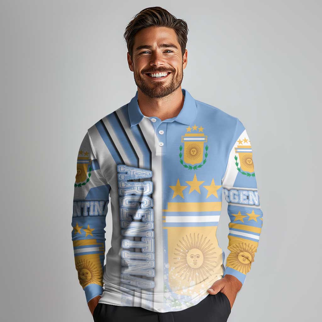 Argentina Football Long Sleeve Polo Shirt La Albiceleste Soccer - Road To Champion