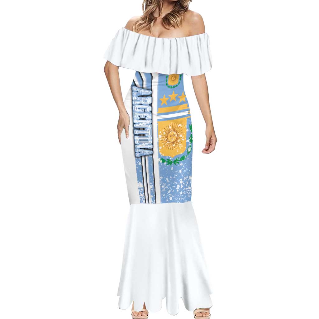 Argentina Football Mermaid Dress La Albiceleste Soccer - Road To Champion