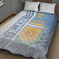 Argentina Football Quilt Bed Set La Albiceleste Soccer - Road To Champion