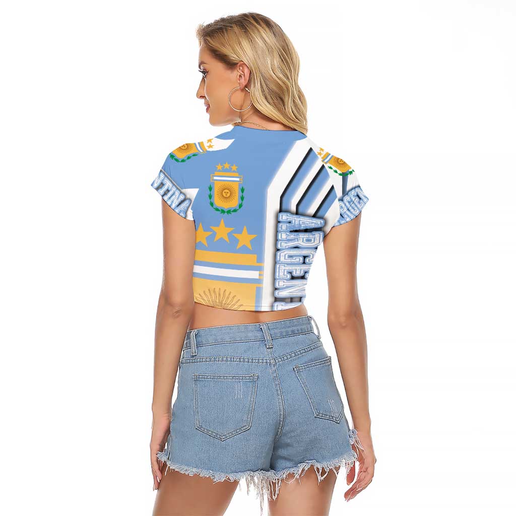 Argentina Football Raglan Cropped T Shirt La Albiceleste Soccer - Road To Champion
