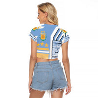 Argentina Football Raglan Cropped T Shirt La Albiceleste Soccer - Road To Champion